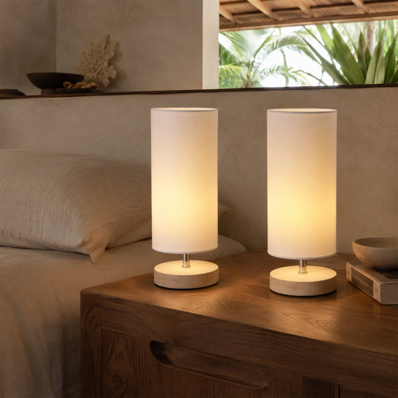 Lampe de table en bois massif Yurith