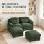 Canapé modulaire en chenille 2 places avec repose-pieds mobile Gailey, sièges profonds, coussins lombaires et coussins en forme de nuage-1322267487