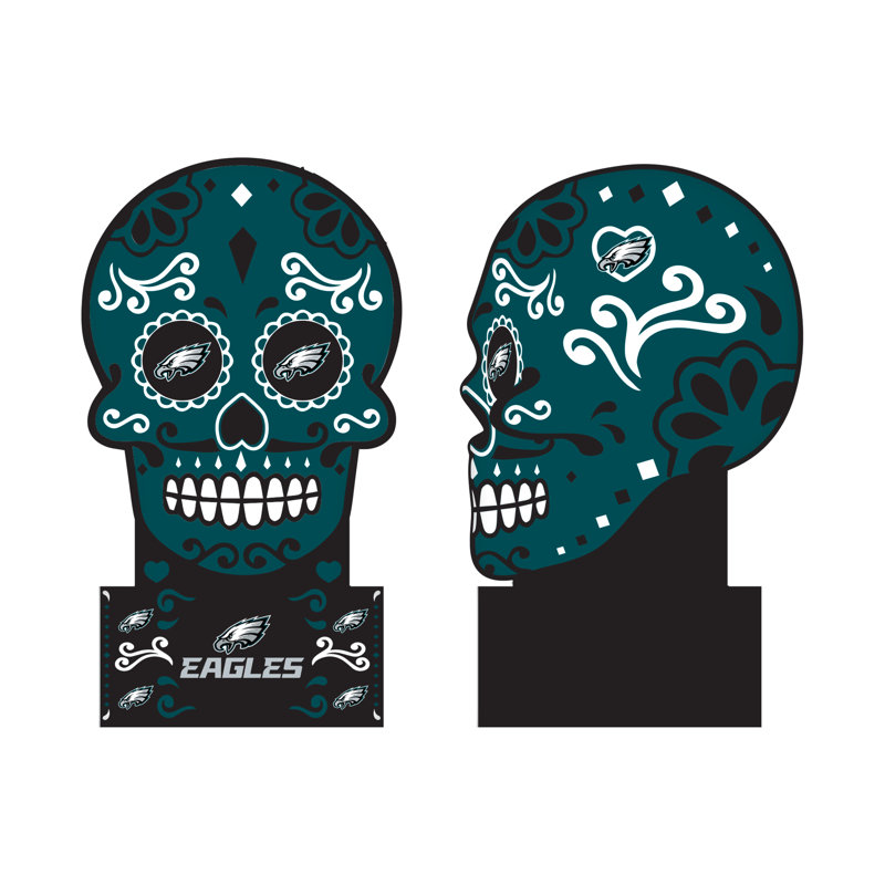 Figurine Sugar Skull, Vert, NFL Philadelphia Eagles