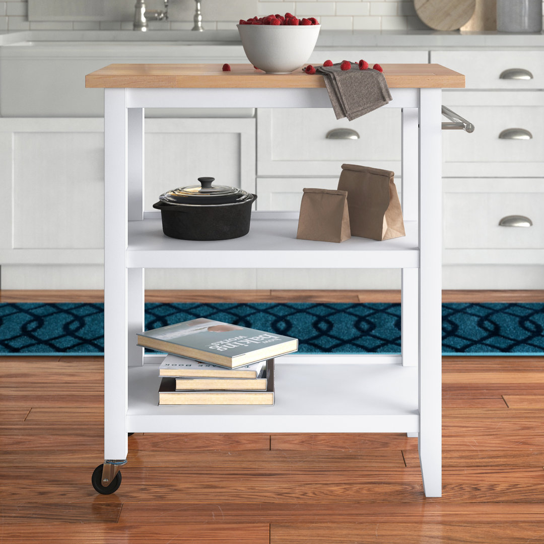 Raabe Solid Wood Kitchen Cart Andover Mills™