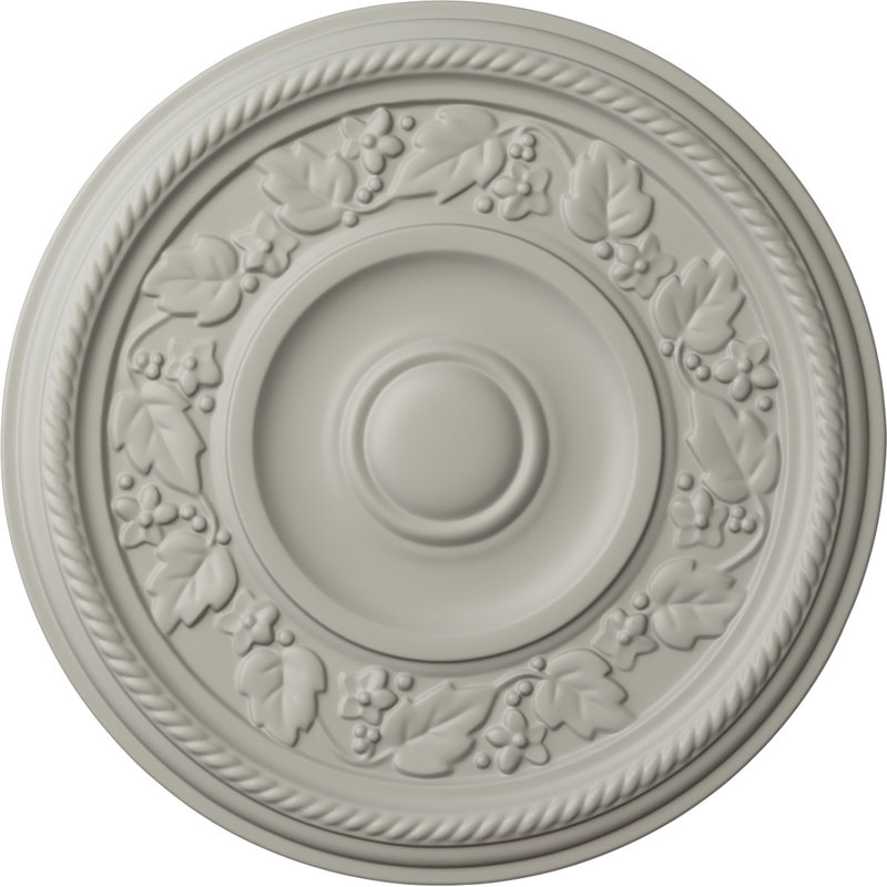 Médaillon de plafond Endurathane Tyrone, DO 16 1/8 po x P 3/4 po (convient aux auvents jusqu'à 6 3/4 po), Pot de crème