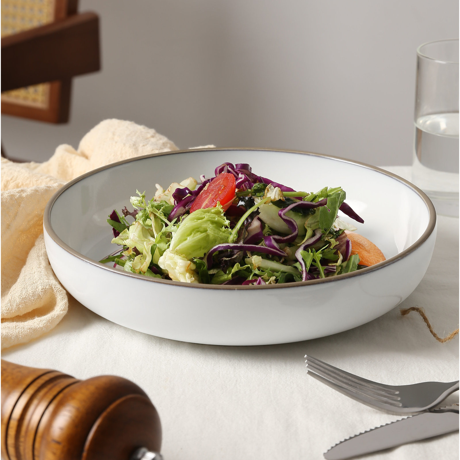 Willsboro 30oz. Stoneware Pasta Bowl, Snowy White