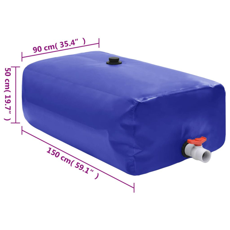 Symple Stuff PVC Rain Barrel, blue, 147L