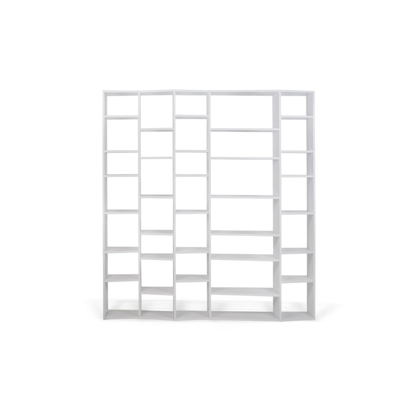 Vsevidof 224cm H x 216cm W Geometric Bookcase, Pure White