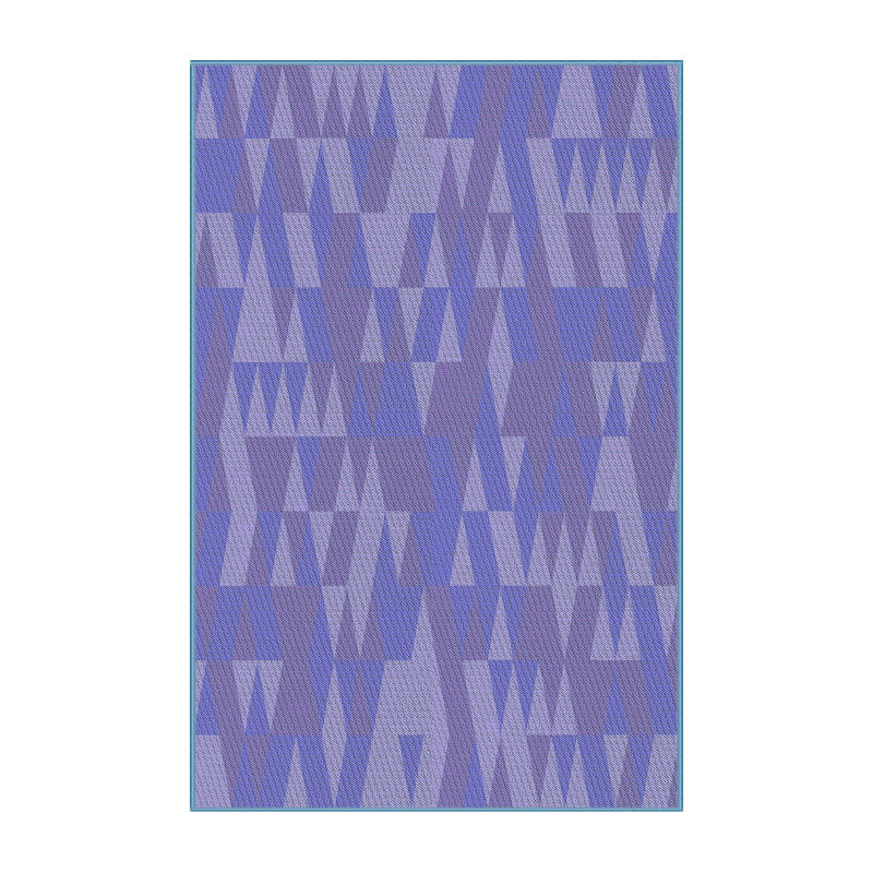 Tapis 100% à motifs lavables à la machine 2989 Pat70-BLU, Rectangle 4 pi x 6 pi