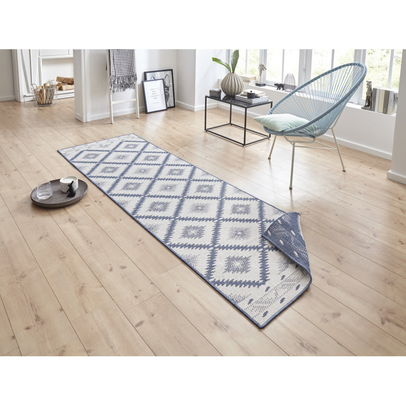 Malibu Woven Blue Rug, Runner 80 x 250cm