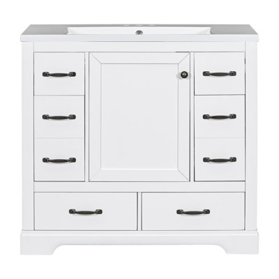Ensemble de meuble-lavabo simple avec plateau en céramique Milla