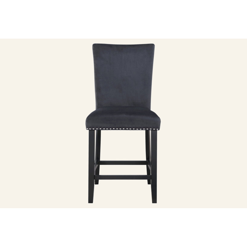 Ames 2pc Transitional Style Bar Stools, Dining Chair, Side Chair