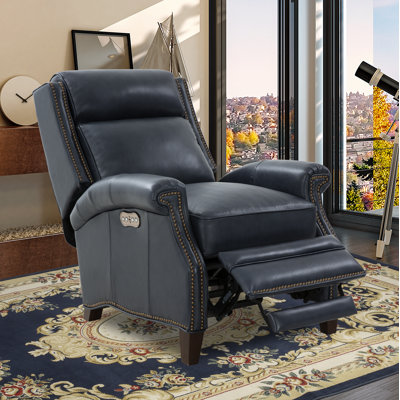 Vladka 34.5" Wide Leather Power Wing Chair Recliner