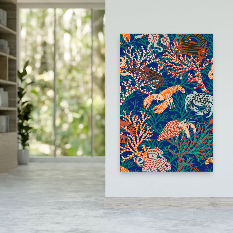 «Vibrant Ocean Life», impression d'art mural tropical, 60" H x 40" W