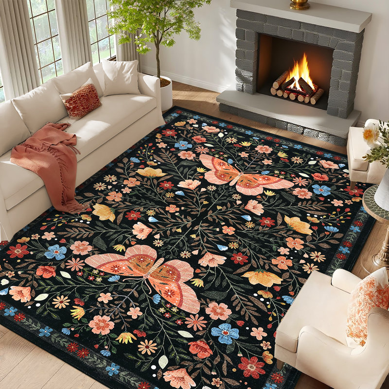 Tapis lavable à la machine Farmhouse, Rectangulaire 8 pi x 10 pi
