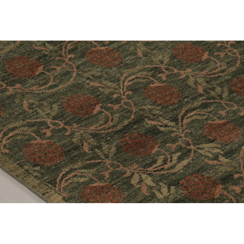 Block Print Handmade Kilim Wool Floral Area Rug, Runner 3' x 10'
