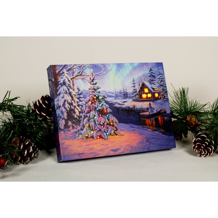 The Holiday Aisle® Lighted Musical Canvas Easel Back 8x10