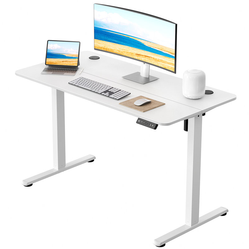 Bureau debout - Bureau à hauteur réglable, H 46,5 po x l 48 po x P 23,6 po, Blanc