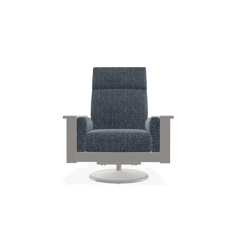 Leeward Polymer Outdoor Lounge Chair, Warm Gray, Restore Indigo