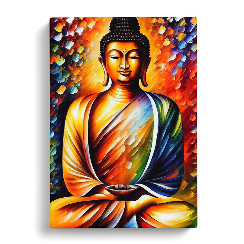 View Of Buddha No.5 - Wall Art, Wrapped Canvas, 50cm H x 35cm W x 3cm D, No Matte