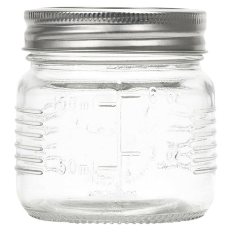 Glass Jar - Set of 2, 8cm H x 7.5cm W x 7.5cm D