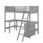 Lit mezzanine simple avec tablettes et bureau-850705730