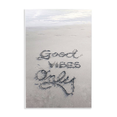 «Good Vibes Only in Sand», art mural sur bois par Incado