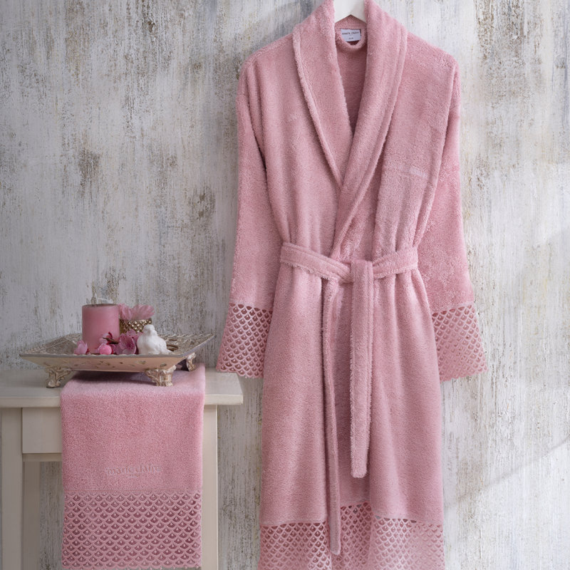 Peignoir mi-mollet de genre Bogomila, S / M, Rose