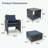 5 Pieces Wicker Patio sofa Set with Ottomans and coffee table-1129842329