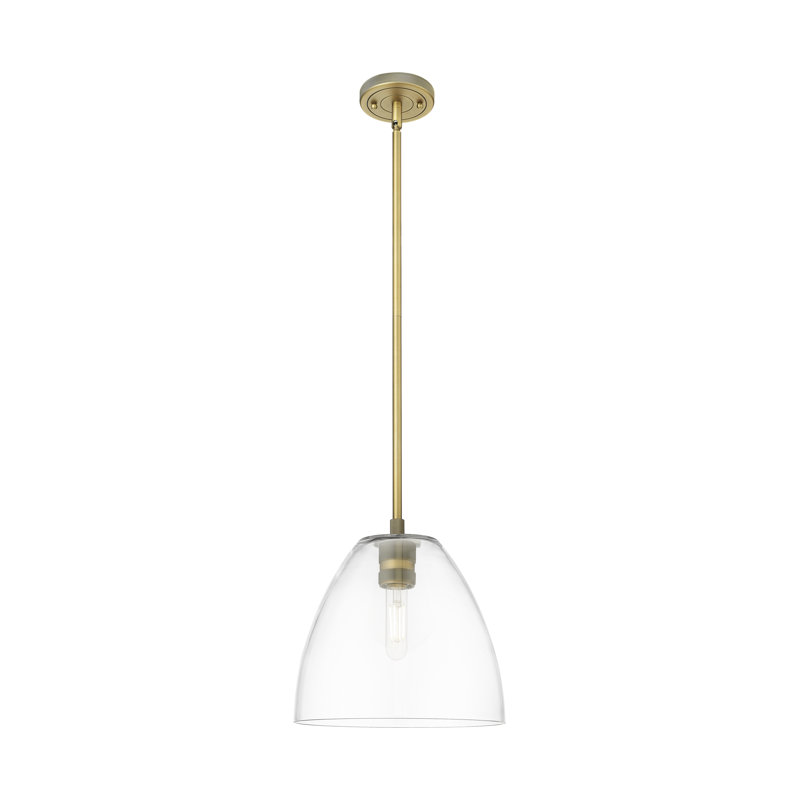Kehlani - Luminaire suspendu 1 tige Bristol, Laiton brossé, H 38,75 po x l 9 po x P 9 po