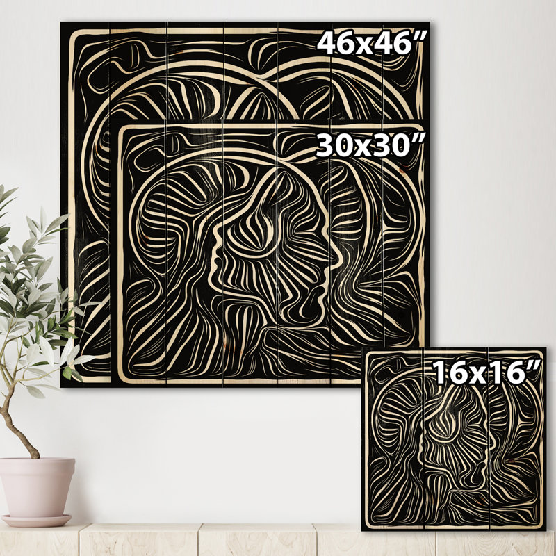 Portrait de sensibilisation noir et blanc I - sans cadre, reproduction d'art sur bois, H 16 po x l 16 po x p 1 po