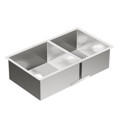 1800 Series Stainless Steel Undermount 32" x 18" Double Bowl Kitchen Sink