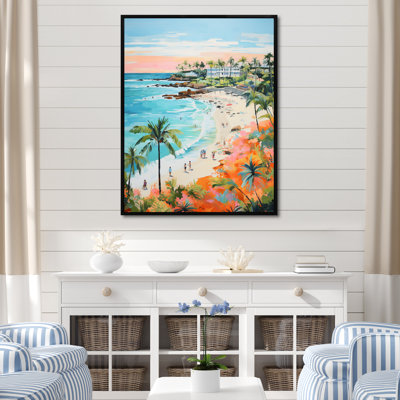 Pastel Color Coastal Beach Scene Paradise II - Beach Wall Art