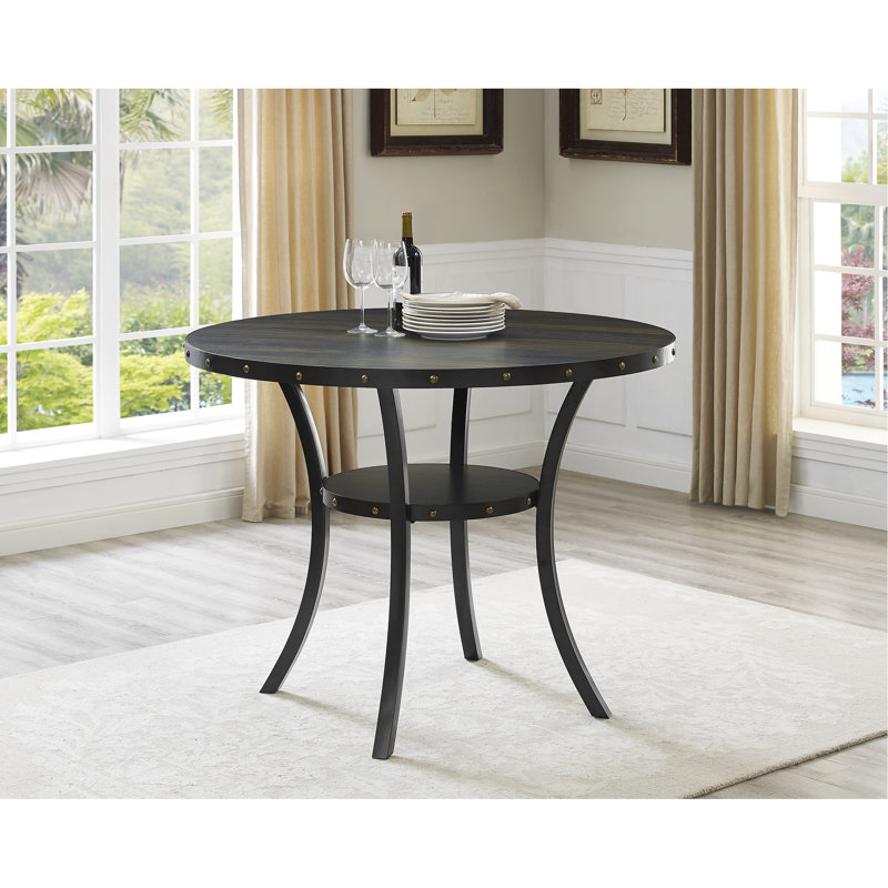 Table à hauteur de comptoir en bois avec apparence et rangement