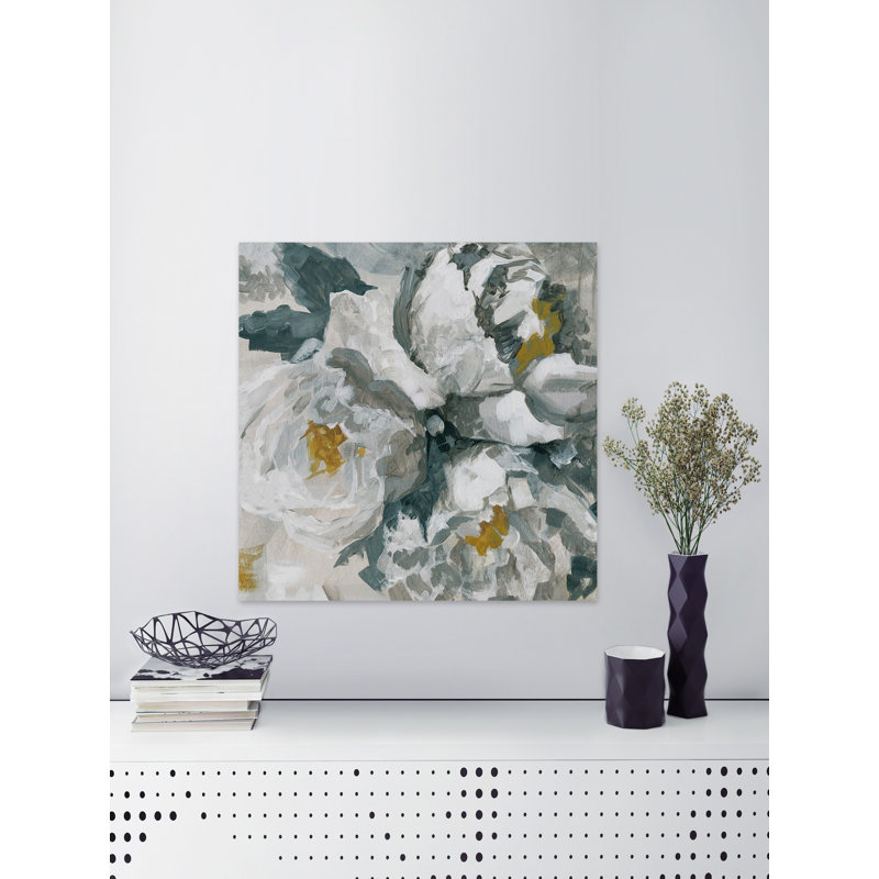 « white pivoine ii », reproduction sur toile tendue, H 48 po x l 48 po x P 1,5 po