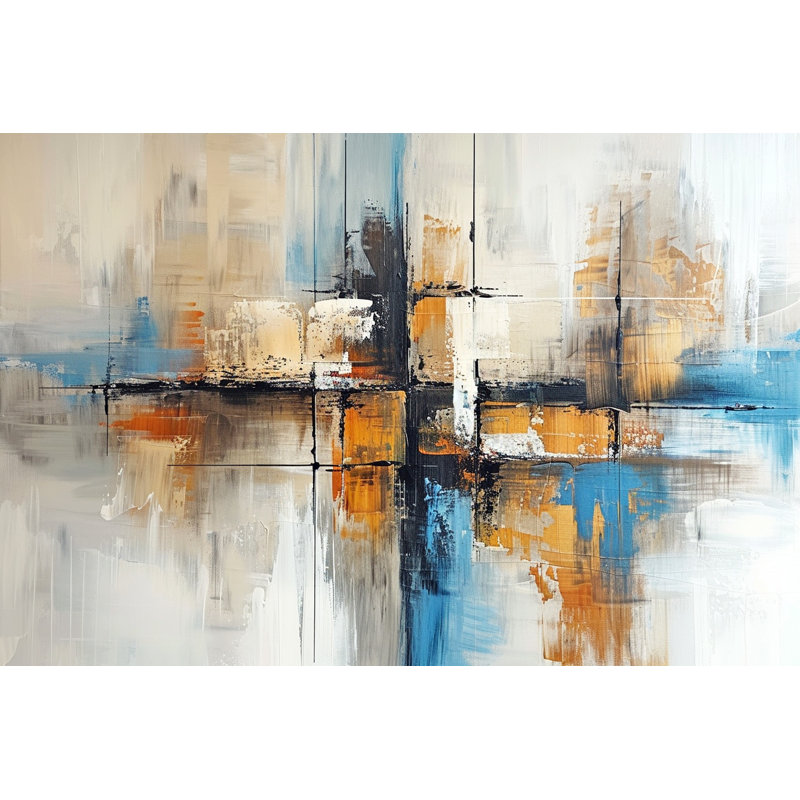Art mural sur toile City Grid Pulse, H 12 po x l 16 po x P 1 po