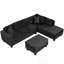 L-Shape Sectional Sofa With Storage Ottoman, 2 Pillows And Cup Holders-1618409987