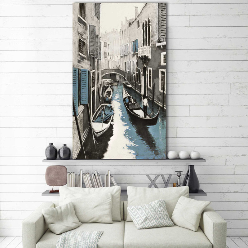 Venise II par - Peinture, Toile tendue, H 48 po x l 28 po x P 1,5 po