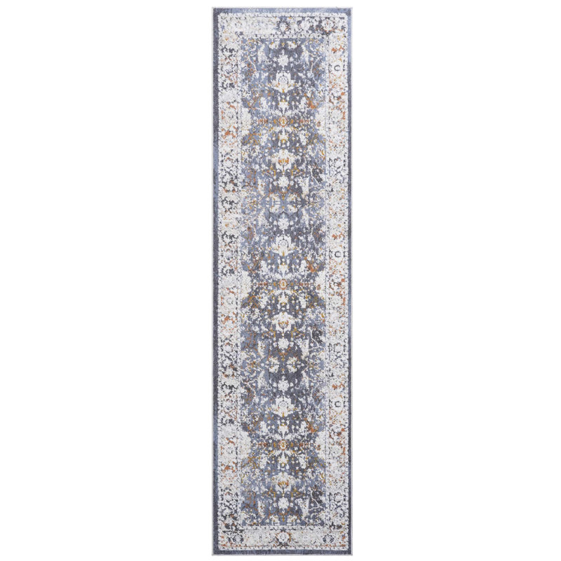 Tapis bleu pour la chambre à coucher - Tapis durable sans taches, Tapis de couloir 2 pi x 8 pi