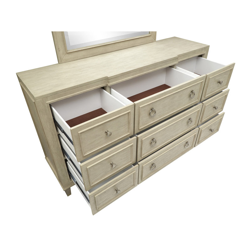 Drawer Dresser With Landscape Mirror