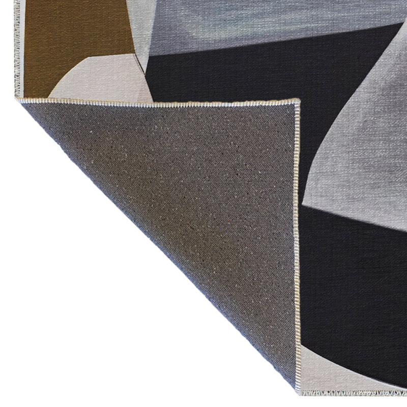 Tapis décoratif multicolore à motif abstrait moderne, Tapis de couloir 3 pi 3 po x 9 pi 10 po