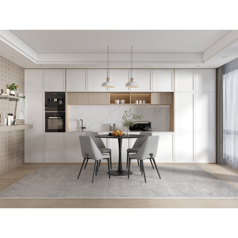 Ensemble repas pour quatre personnes, Noir, Gris/noir