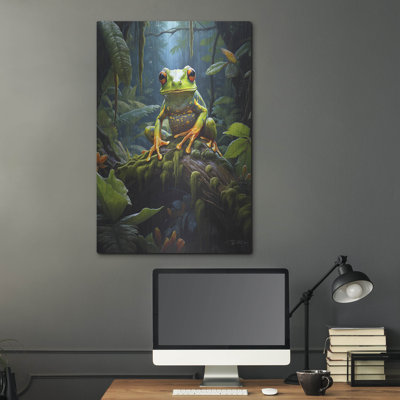 'Frog In The Forest' by Momart Metal Wall Art, 24" x 36"