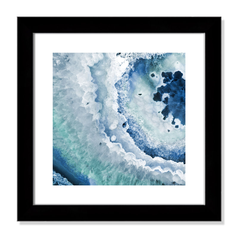 Ariana «Agate Blue And Turquoise II», reproduction d'impression encadrée, Argent brossé, H 18,5 po x l 18,5 po x P 1,25 po