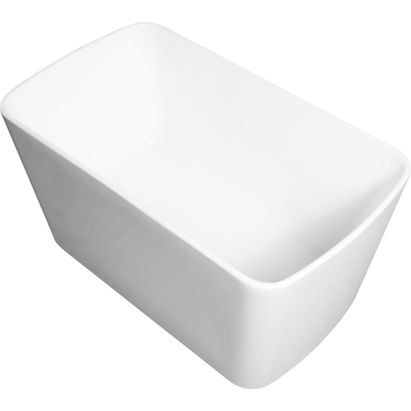 Baignoire autoportante de 49 po en acrylique, trempage japonais carré, blanc brillant, baignoire de trempage confortable pour élément de salle de bain, caractéristique de l'utilisateur