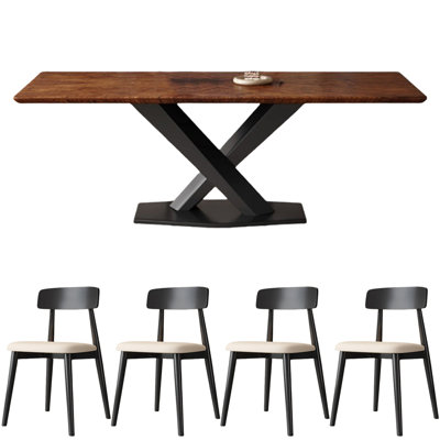 Solid wood black walnut rectangular dining table by Sleek Surface Designs