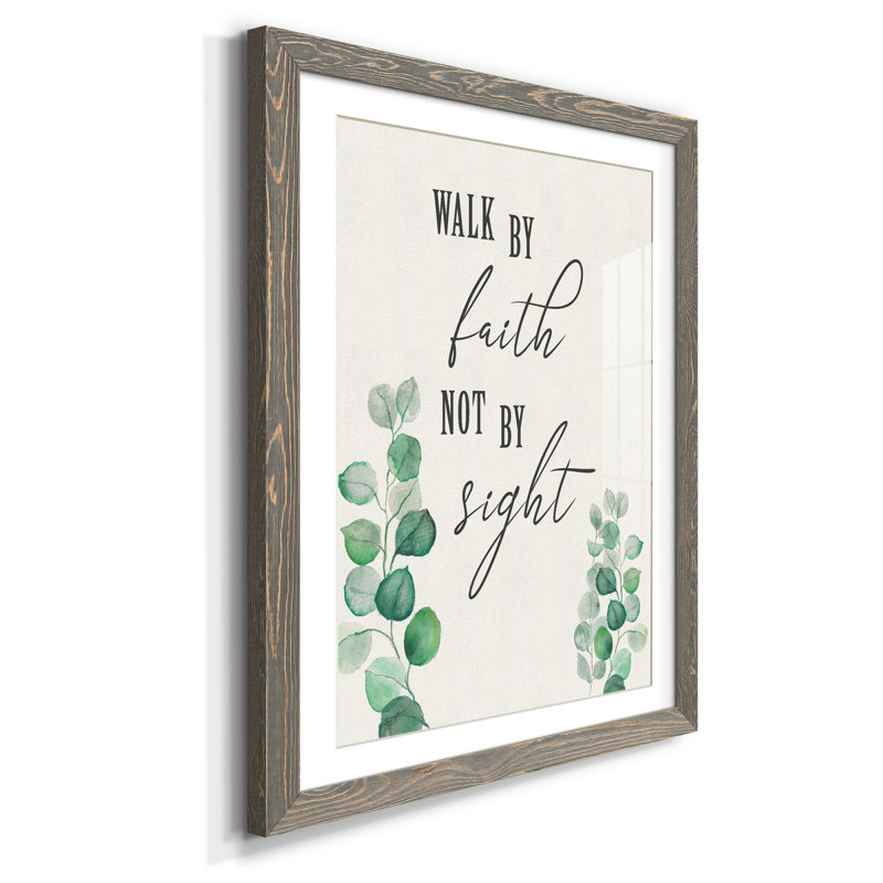 «Walk by Faith» - Reproduction d'art textuel sur papier encadré, H 44 po x l 31 po x P 1 po, gris