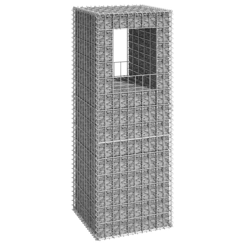 Silver Iron Basket Post, 55.1" H x 19.7" W x 19.7" D