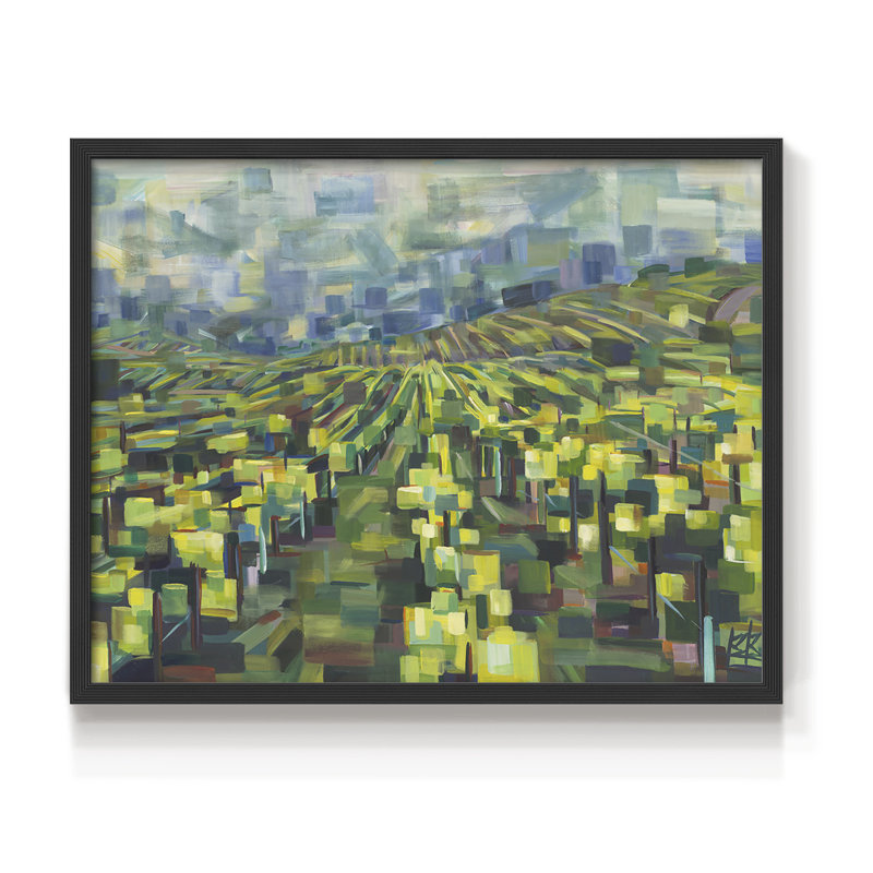 Vignes jaunes pour toujours - impression encadrée - réarmable, H 8 po x l 10 po, Noir, noir, noir, noir
