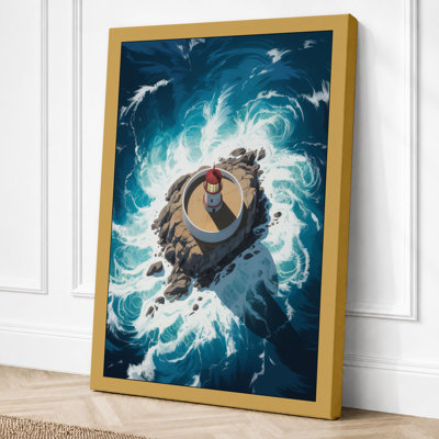 Drifting Turtle Coastal - Wrapped Canvas