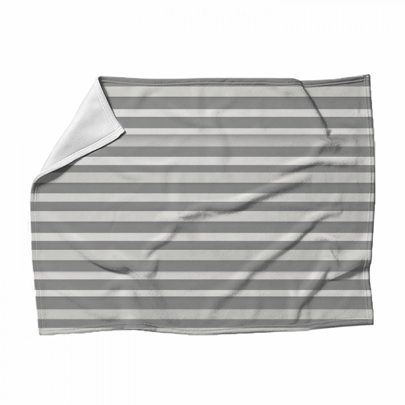 Stripes Fleece Throw Blanket - Pattern Throws for Sofas or Beds, 68in W x 80in H