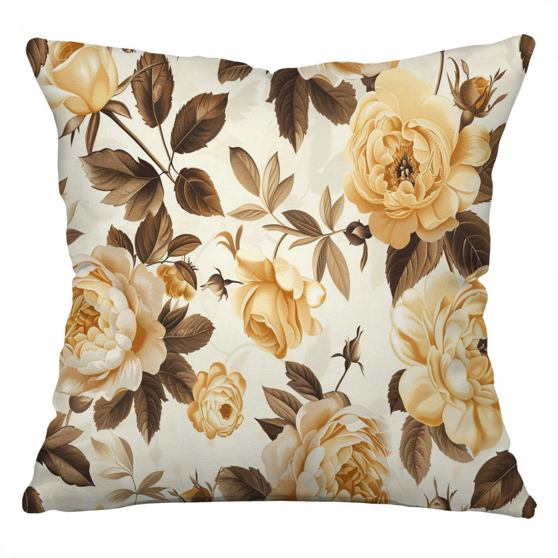 Coussin Rose Garden, H 16 po x l 16 po