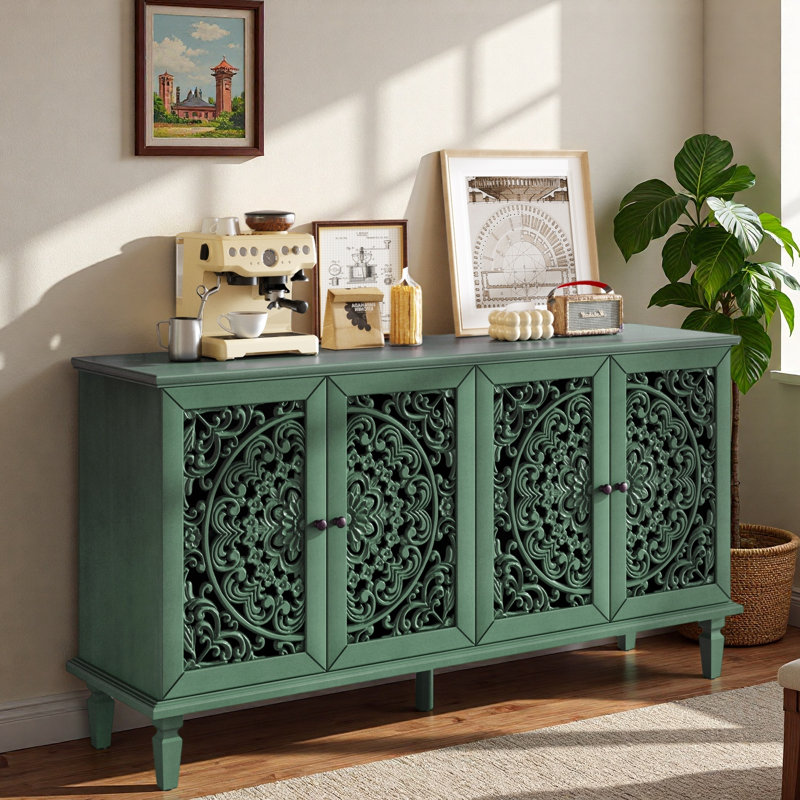 Buffet floral ajouré Floral, Vert antique