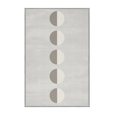 Soft Plush Esquibel Halloween Modern & Contemporary Abstract Area Rug in Gray – Gray Binding